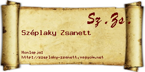 Széplaky Zsanett névjegykártya